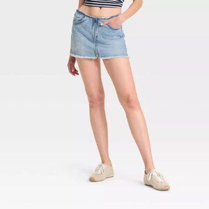 NWT Wild Fable Women's Low-Rise Zip-Front Denim Mini Skort